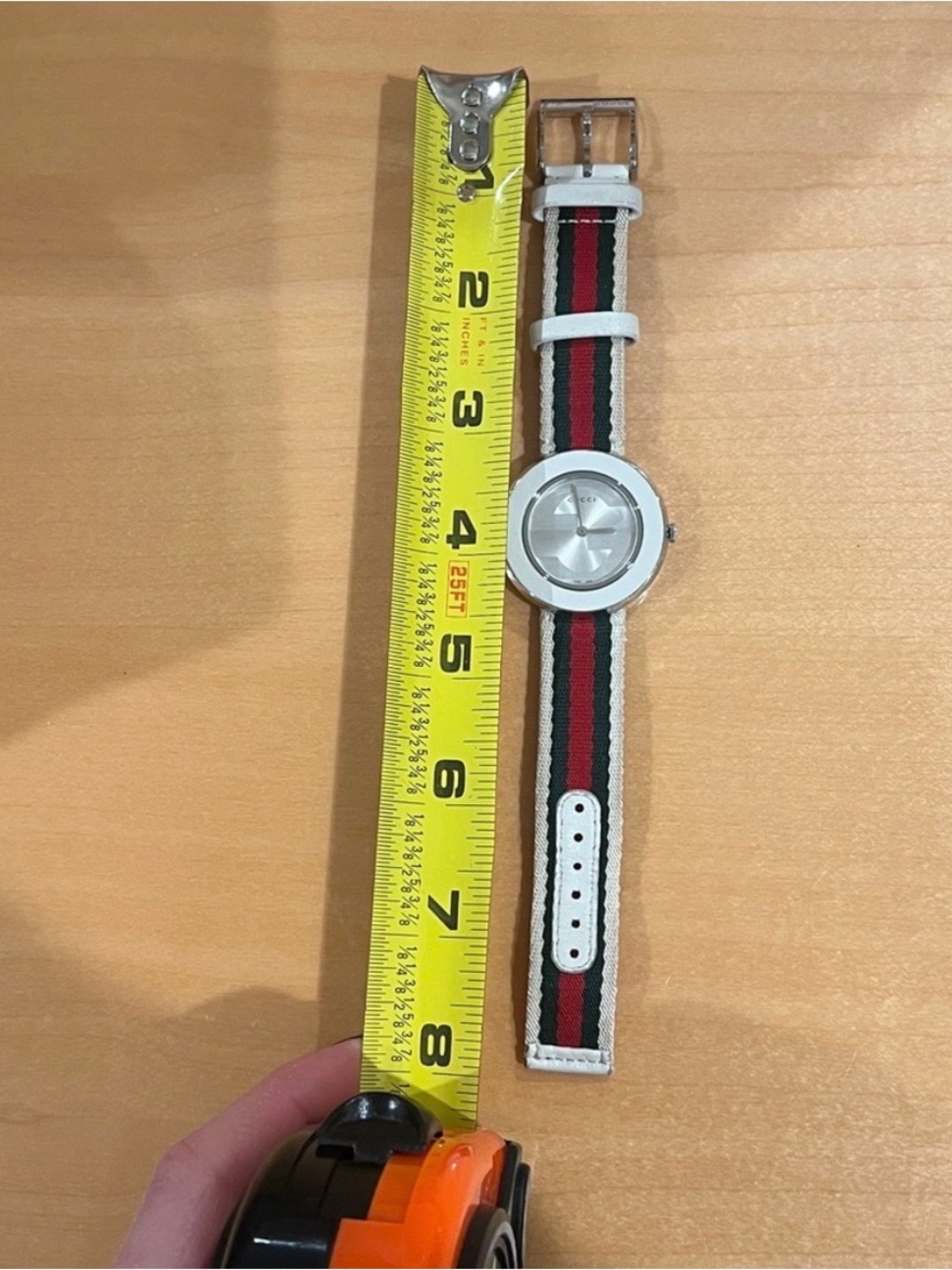 Gucci White Strap Watch with Green and Red Center Stripe - Picture 9 of 10
